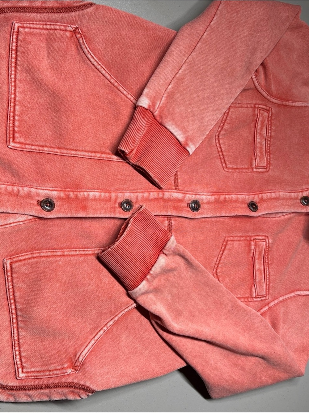 Anthropologie PILCRO | Tamara Pink Soft Fleece Shacket Overshirt Brick Red | XS